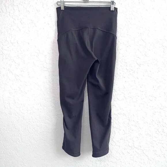 Lululemon Wunder Under Crop Leggings Womens 6 Dark Gray Lace Trim Mesh‎ Luxtreme - Picture 3 of 10